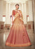 Red Golden Shaded Embroidered Lehenga Choli