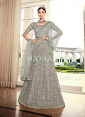 Silver Grey Embroidered Lehenga Choli