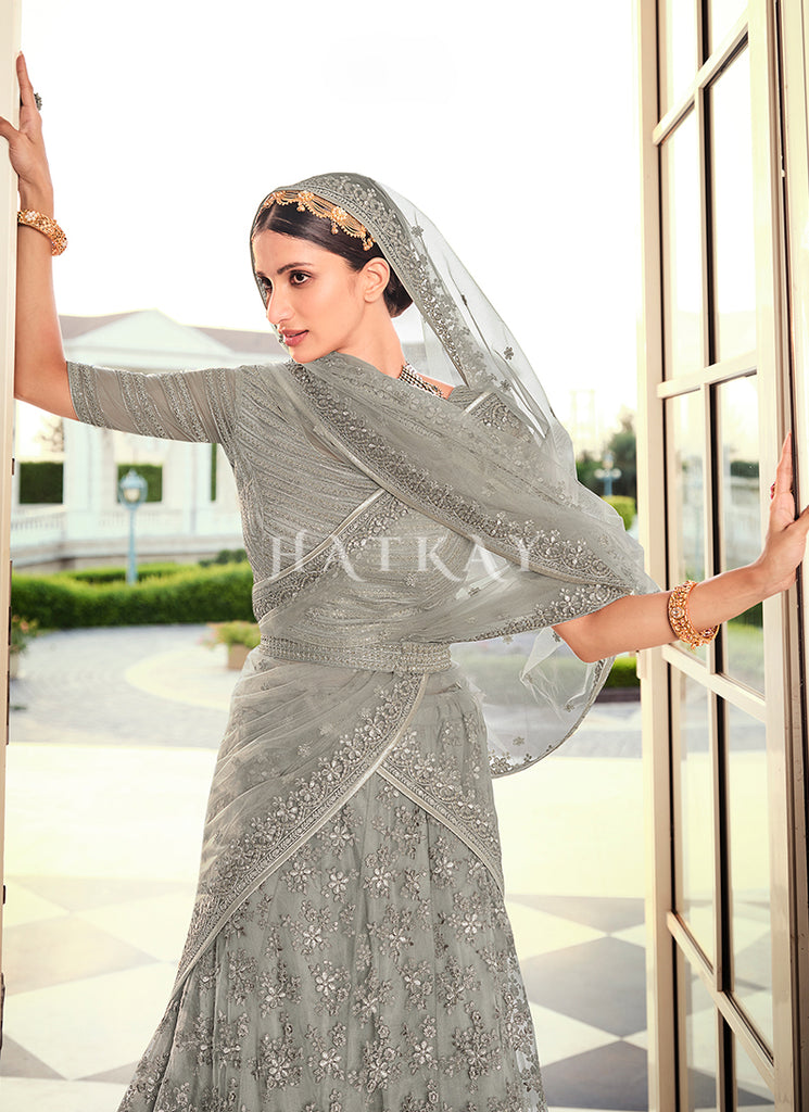 Silver Grey Lehenga Choli