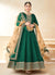 Green Embroidery Festive Silk Anarkali Suit