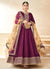 Magenta Embroidery Festive Silk Anarkali Suit