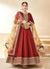 Chilli Red Embroidery Festive Silk Anarkali Suit