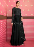 Black Cording And Sequence Embroidered Anarkali Suit
