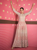 Soft Pink Lucknowi Embroidery Georgette Jumpsuit