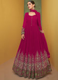 Magenta Sequence Embroidery Wedding Anarkali Suit
