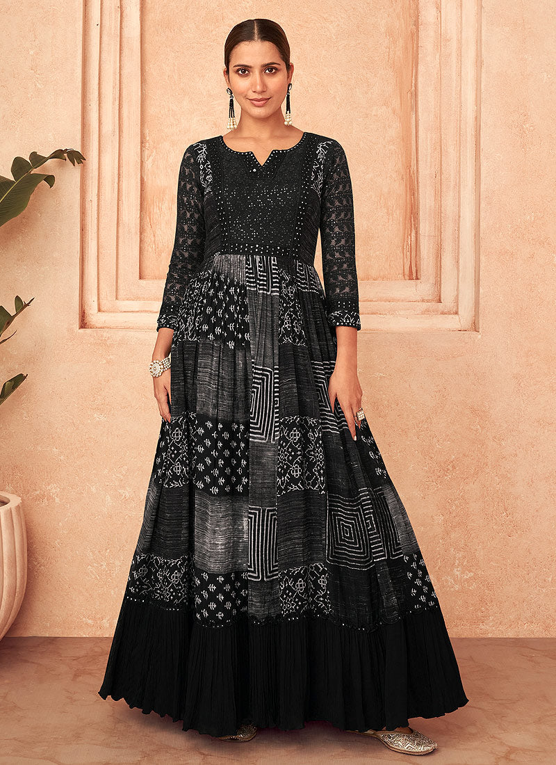 Asin Original Red/Black Anarkali Dress - Ada Boutique | Anarkali dress,  Dress, Black anarkali dress