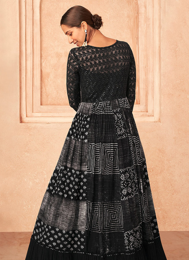 Designer Black Color Designer Anarkali Gown Type Dress TDS3799 –  TheDesignerSaree