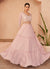 Blush Pink Sequence Embroidery Partywear Anarkali Suit