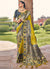 Grey And Yellow Designer Wedding Saree