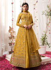 Yellow Multi Embroidered Festive Anarkali Suit
