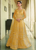 Yellow Embroidery Slit Style Wedding Anarkali Suit