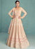 Light Peach Embroidery Traditional Anarkali Suit