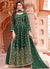 Green Embroidered Traditional High Slit Palazzo Suit