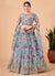 Sky Blue Sequence Embroidery Floral Festive Lehenga Choli