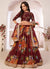 Maroon Sequence Embellished Floral Lehenga Choli