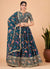 Navy Blue Sequence Embroidery Floral Festive Lehenga Choli