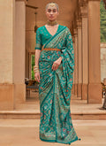 Emerald Green Crystal Stone Brasso Saree