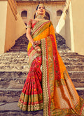Mustard Yellow Multi Embroidered Patola Silk Wedding Saree