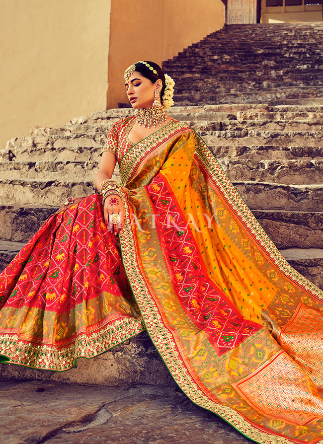 Mustard colour wedding sarees deals