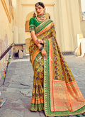Yellow Embroidered Patola Silk Wedding Saree