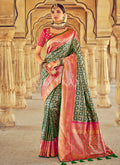 Green Embroidered Patola Silk Wedding Saree