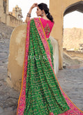 Buy Green And Pink Banarasi Silk Saree In USA UK Canada.