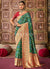 Green And Red Multi Embroidery Traditional Silk Saree