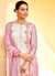 Pink Chikankari Embroidered Pant Style Suit