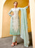 Sea Green Chikankari Embroidered Pant Style Suit