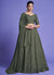 Olive Green Sequence Embroidery Wedding Lehenga Choli