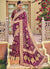 Buy Saree - Deep Purple Multi Embroidery Traditional Wedding Saree