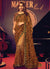 Mustard Yellow Appliqué And Sequence Embroidery Partywear Saree