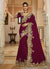 Maroon Multi Embroidered Traditional Saree