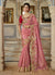 Pink Multi Embroidered Traditional Saree
