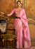 Pink Zari Handloom Weaved Traditional Silk Saree