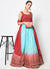 Red Blue Ombré Sequence Embroidery Silk Lehenga Choli