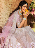 Lilac Embroiered Wedding Lehenga Choli In Germany