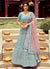 Blue And Pink Gotta Patti Embroidered Wedding Lehenga Choli