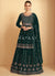 Dark Green Embroidered Peplum Style Lehenga Kurti