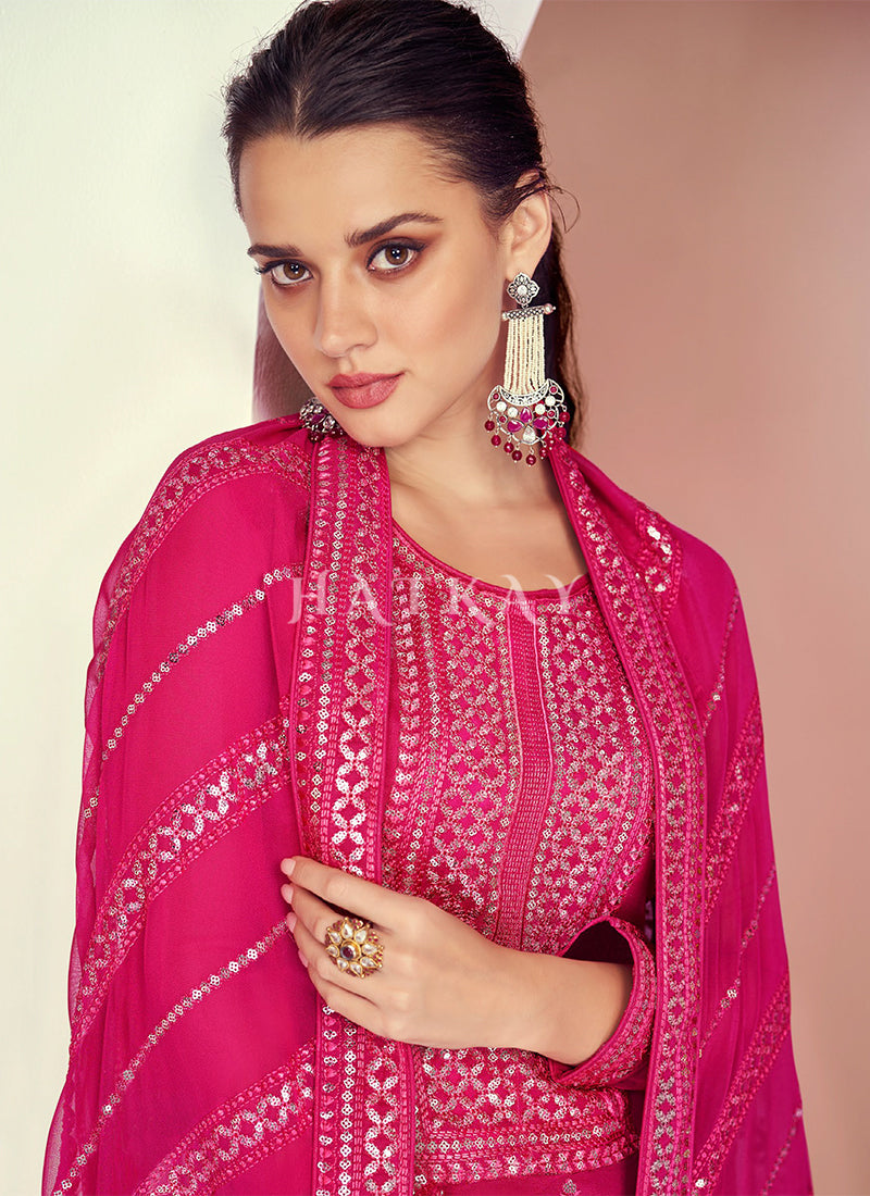 Buy Pink Embroidered Ceremonial Designer Pakistani Salwar Suit Online :  France - Salwar