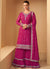 Hot Pink Sequence Embroidery Sharara Style Suit
