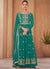 Sea Green Georgette Embroidered Wedding Palazzo Suit