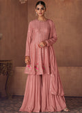 Pink Sequence Embroidery Festive Gharara Style Suit