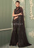 Dark Brown Sequins Embroidery Georgette Saree