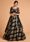 Black Motif Embroidered Designer Lehenga Choli