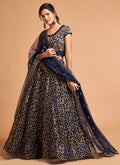 Navy Blue Sequence Embroidered Designer Lehenga Choli