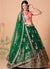 Green And Pink Multi Embroidery Wedding Lehenga Choli