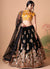 Black And Yellow Multi Embroidery Wedding Lehenga Choli