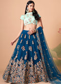 Royal Blue Multi Embroidery Wedding Lehenga Choli