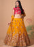 Yellow Multi Embroidery Wedding Lehenga Choli